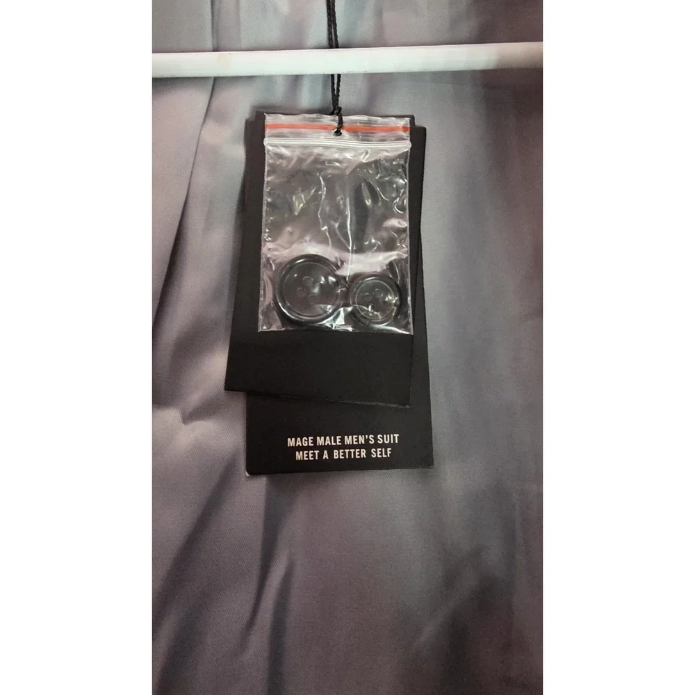 MAGE MALE 3XL - Men's Floral Blue Grey Blazer Single Button - Picture 7 of 9